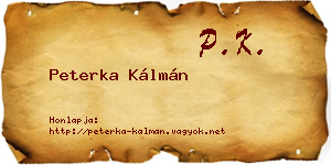 Peterka Kálmán névjegykártya